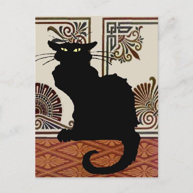 Cartão Postal Gato Gótico Preto (Frente)