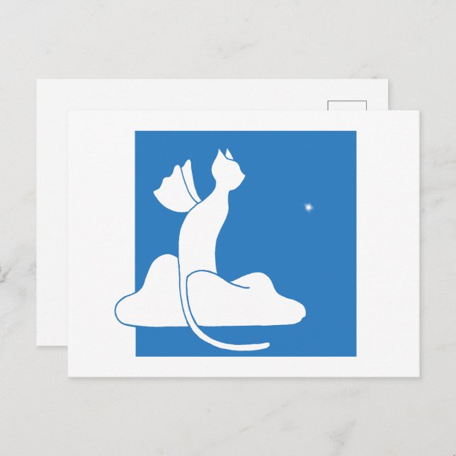 Cartão Postal Gato Guardião (Frente/Verso)