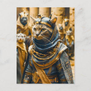 Cartão Postal Gato guerreiro egípcio na Royal Armor
