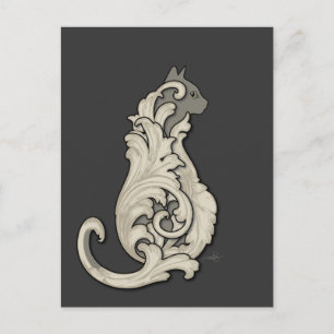 Cartão Postal Gato Illustrista