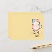 Gato Kawaii Fofo Presente de Abraço Pup Pastel Grá
