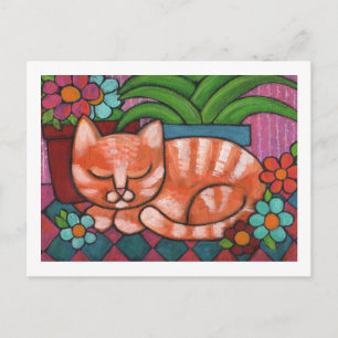 Cartão Postal Gato Laranja