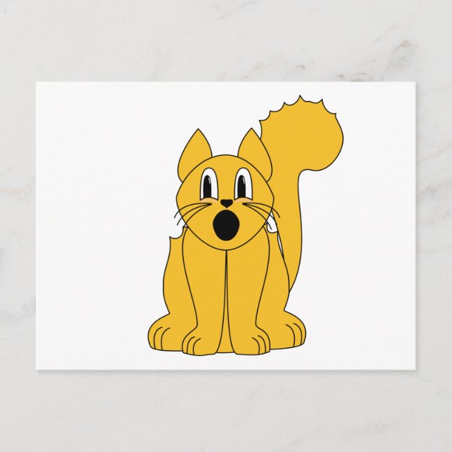 Cartão Postal Gato Laranja Bobo e Assustado (Frente)