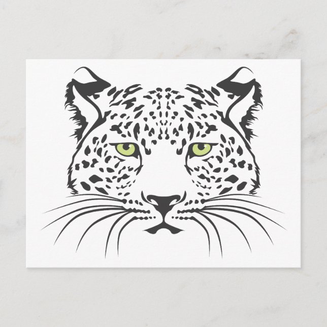 Cartão Postal Gato Leopardo Sério (Frente)