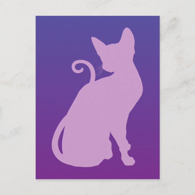 Cartão Postal Gato Lilás no Roxo (Frente)
