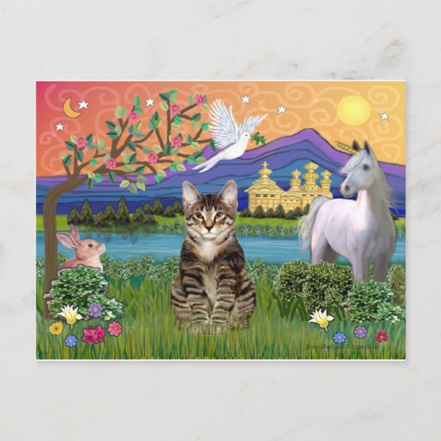 Cartão Postal Gato -(Listrado) - Terra da Fantasia (Frente)