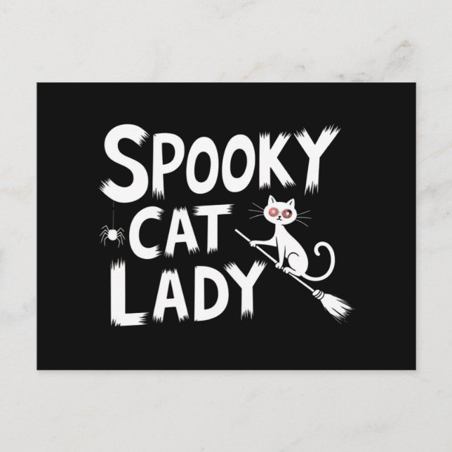 Cartão Postal Gato Louco Mãe Gato Louco Gato Gama Halloween Gata (Frente)