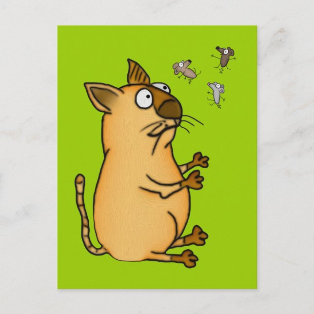 Cartão Postal Gato malabarista (Frente)