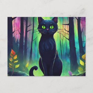 Cartão Postal Gato Místico das Luzes do Norte