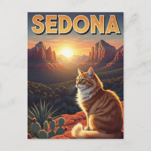 Cartão Postal Gato na Arizona de Sedona Vertical