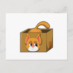 Cartão Postal Gato na Caixa