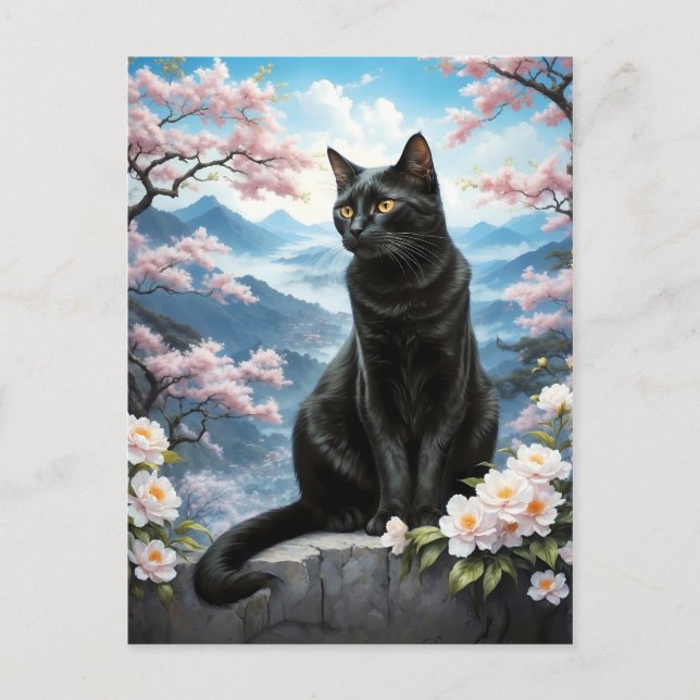Cartão Postal gato na China (Frente)
