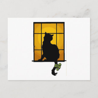 Cartão Postal Gato na janela