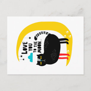 Cartão Postal Gato na lua