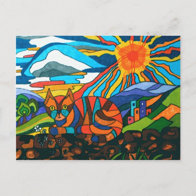 Cartão Postal Gato na Parede (Frente)