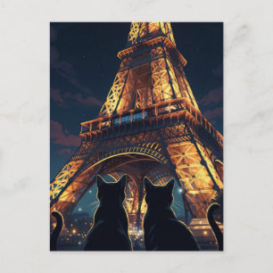 Cartão Postal Gato na Torre Eiffel cartão-postal de Paris