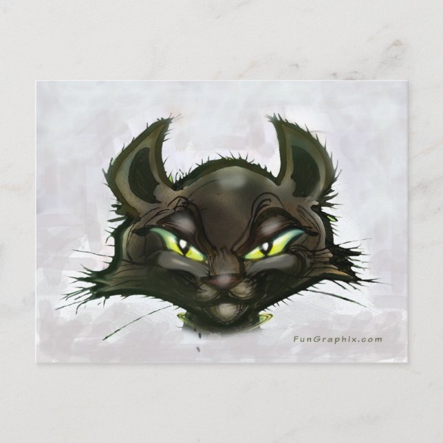 Cartão Postal Gato Negro (Frente)