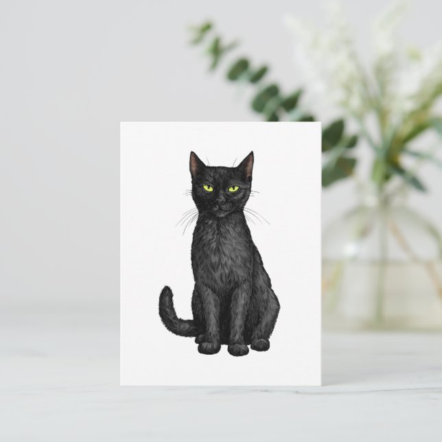 Cartão Postal Gato negro (Em pé/Frente)