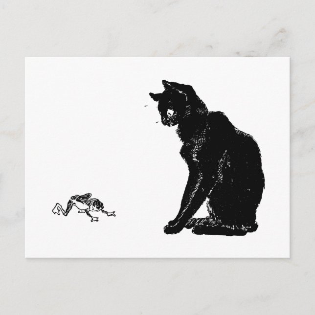 Cartão Postal Gato Negro e Sapo, Alexandre Steinlen (Frente)