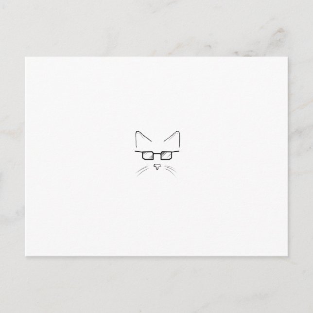 Cartão Postal gato nerd (Frente)