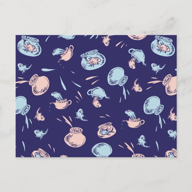 Cartão Postal Gato No Chapéu | O padrão de peixe (Frente)