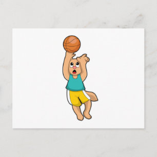 Cartão Postal Gato no Esporte Basquetebol