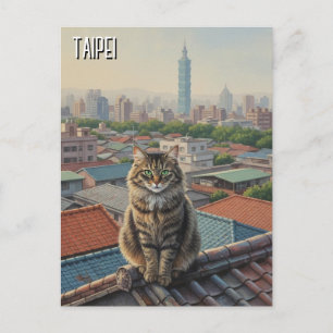 Cartão Postal Gato no Taipei 101 Taiwan
