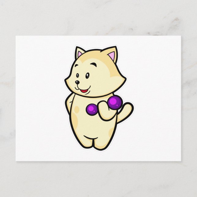 Cartão Postal Gato no treino de Bíceps com Haltere (Frente)