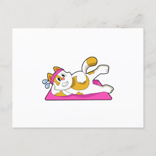 Cartão Postal Gato no Yoga exercício de alongamento