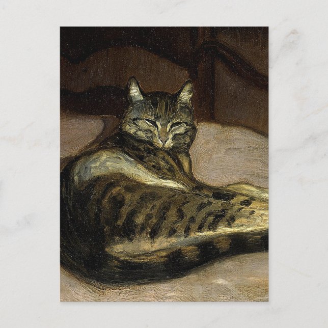 Cartão Postal "Gato numa Cadeira" por Theophile Steinlen (Frente)