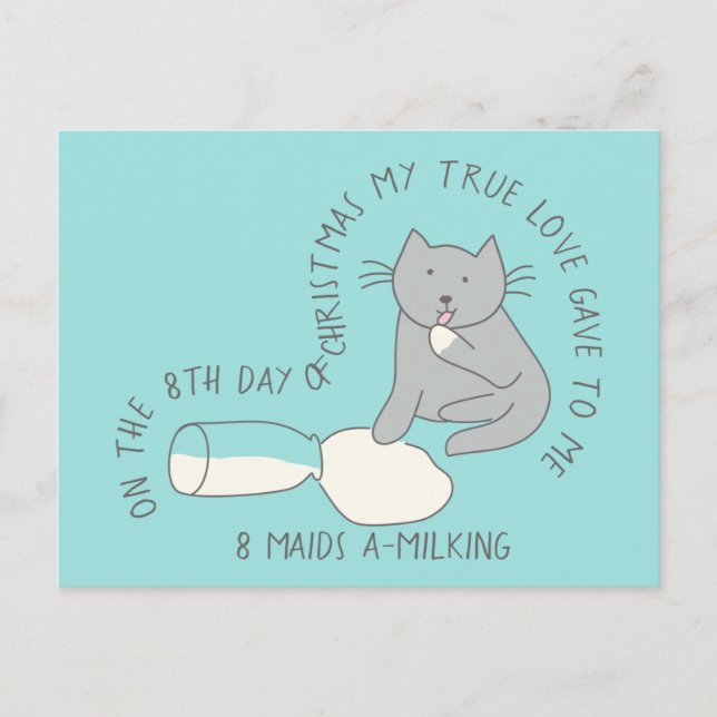 Cartão Postal Gato Oitavo Dia 8 Sras-a-Milhar Natal (Frente)