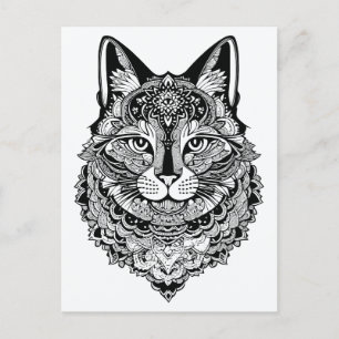 Cartão Postal Gato Ornamental