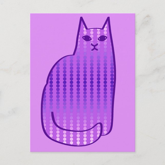 Cartão Postal Gato, Orquídea e Roxo modernos do século médio (Frente)