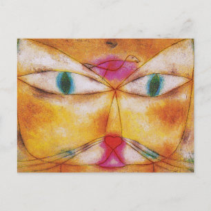 Cartão Postal Gato & pássaro por Paul Klee
