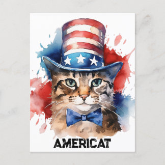 Cartão Postal Gato Patriótico Americano, Bolsa de Compras do Dia