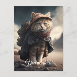 Cartão Postal Gato peregrino.