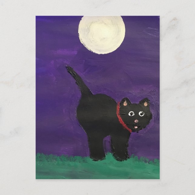 Cartão Postal gato preto (Frente)