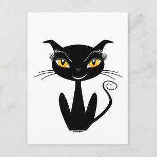 Cartão Postal Gato Preto Caprichoso