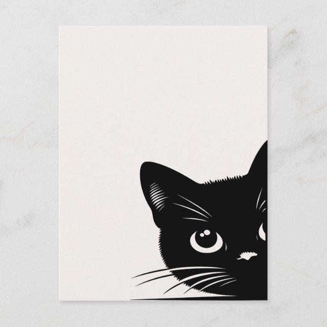 Cartão Postal Gato Preto de Pequim Bonito (Frente)