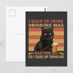 Cartão Postal Gato Que Eu Costumava Pensar Que Beber Era Um Gato