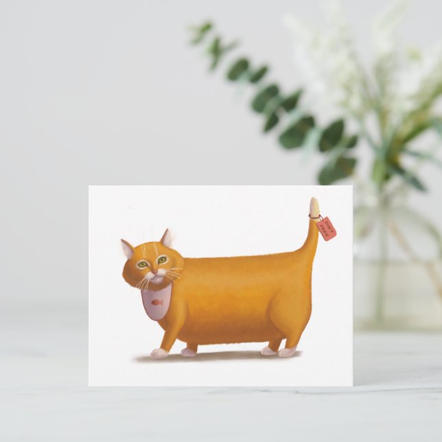Cartão Postal Gato sem Dieta (Em pé/Frente)
