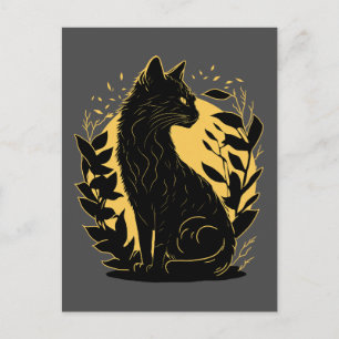 Cartão Postal Gato Sentado