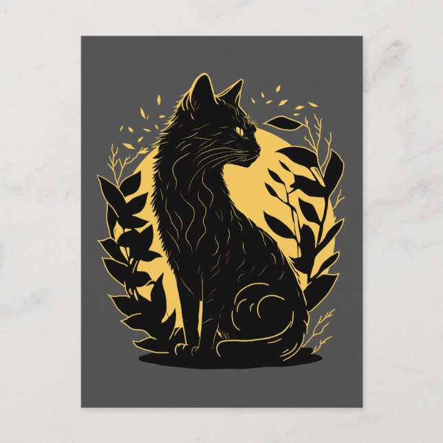 Cartão Postal Gato Sentado (Frente)