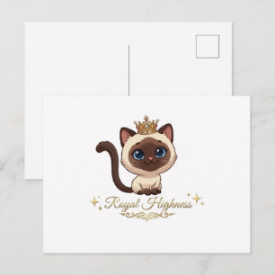 Cartão Postal Gato Siameses Real Fofo