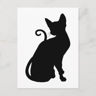 Cartão Postal Gato Silhouette