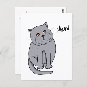 Cartão Postal Gato sonhador com olhos laranja