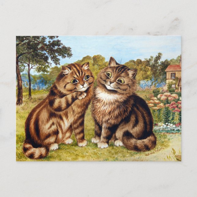 Cartão Postal Gato Sussurro, Louis Wain (Frente)