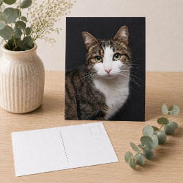 Cartão Postal Gato Tabby Marrom Personalizado Foto de um único a