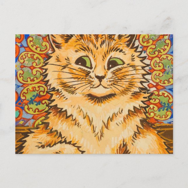 Cartão Postal Gato Tocando um Piano por Louis Wai (Frente)