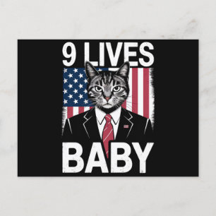 Cartão Postal Gato Trump 9 Vidas Bebê Gato Trump Divertido